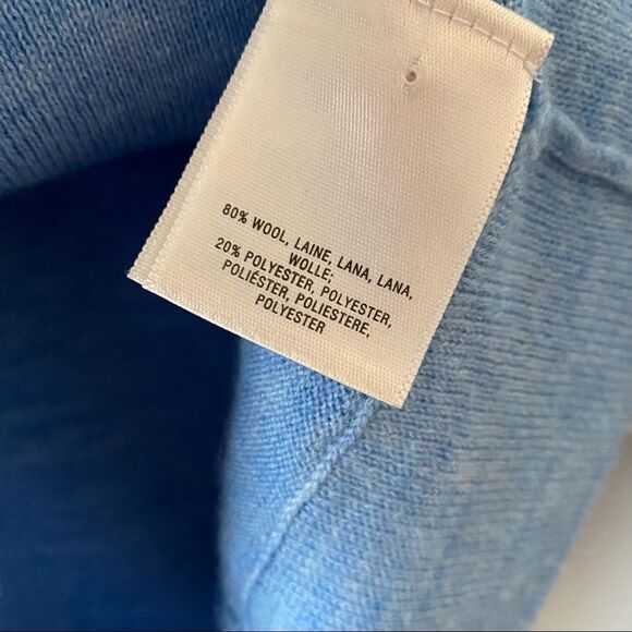 Anthropologie-Moth Robin Eggs Blue Marled Turtleneck Sweater (Size:Small) - Picture 10 of 12